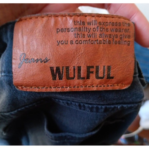 Men’s Wulful Jeans Black 32x39 Faded Black 5 Pocket Slim - Picture 10 of 16